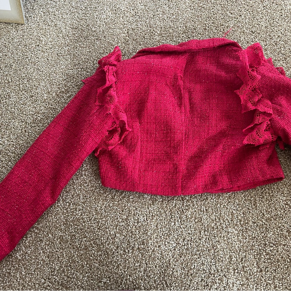 Fashion Nova Vibrant Red Ruffled Blouse